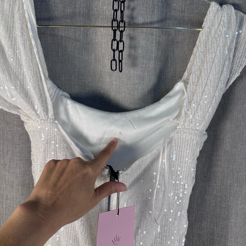 Hello Molly FREQUENT THE CLUB DRESS WHITE Size 8. NWT - Picture 11 of 12